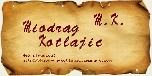 Miodrag Kotlajić vizit kartica